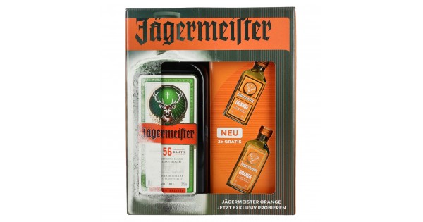 Jägermeister On Pack 34,9% Vol. 0,7l + 2vnt Jägermeister Orange 0
